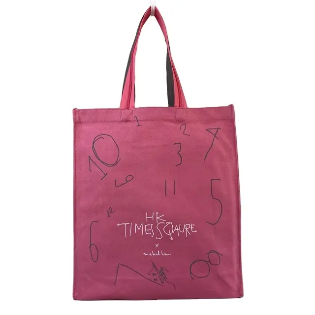 Özel bez şarap çantası tuval Vierge üretici tuval küçük tasarlanmış Tote çanta özel Logo bölmeli kanvas çanta Tote