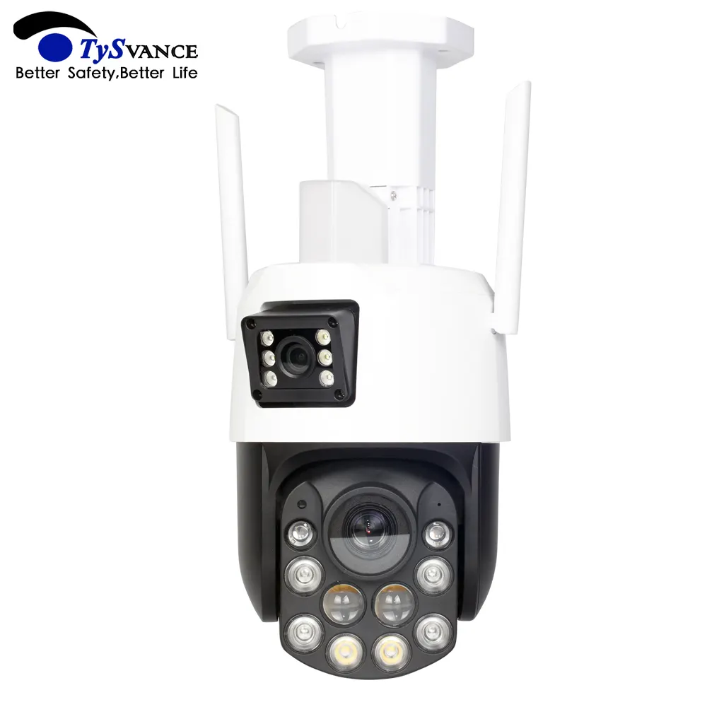 Icsee Kamera CCTV nirkabel 3MP, Zoom optik 6x luar ruangan 6mp lensa ganda PTZ IP 18x Zoom optik wifi pengawasan Alexa