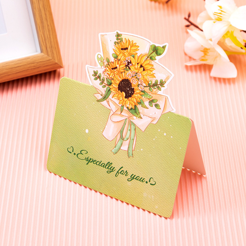 09 Sunflower - green Especially for You (Single Greeting Card)