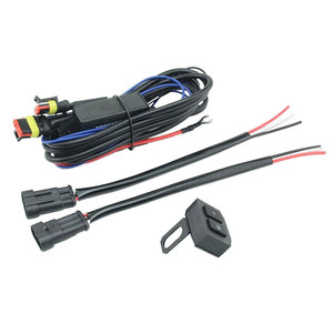 Motosiklet LED sis lambası Far kablo demeti patlama flaş sol ve sağ flaş kablo demeti uzak ve yakın tel koşum - Product Image 3