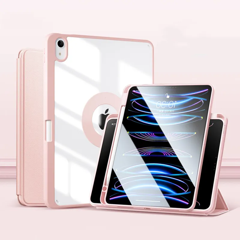 360 độ xoay da trường hợp Acrylic trong suốt cho iPad 7/8/9 TH thế hệ 10.2 9 trường hợp