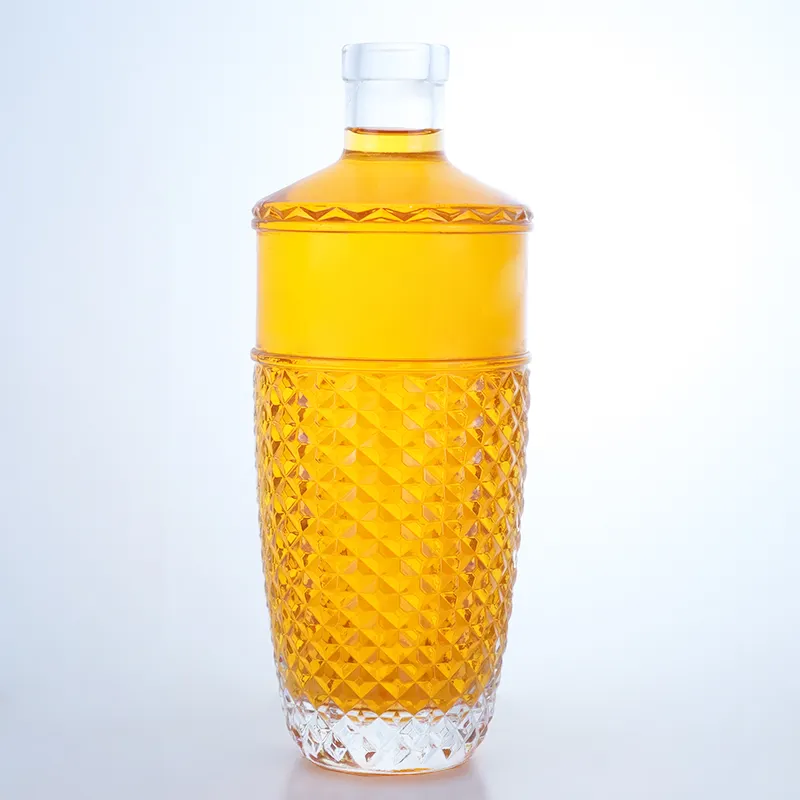 Botella vacía de licor de cristal, 700ml, 750 ml, personalizada, venta al por mayor de fábrica