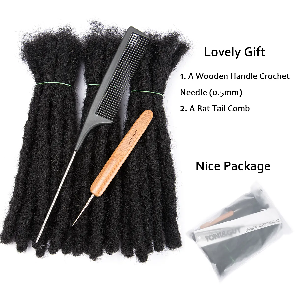 Natal 100% cabelo humano Dread Lock trança 12 '' - 20'' natural afro Dreadlock Extensões perucas para as mulheres negras