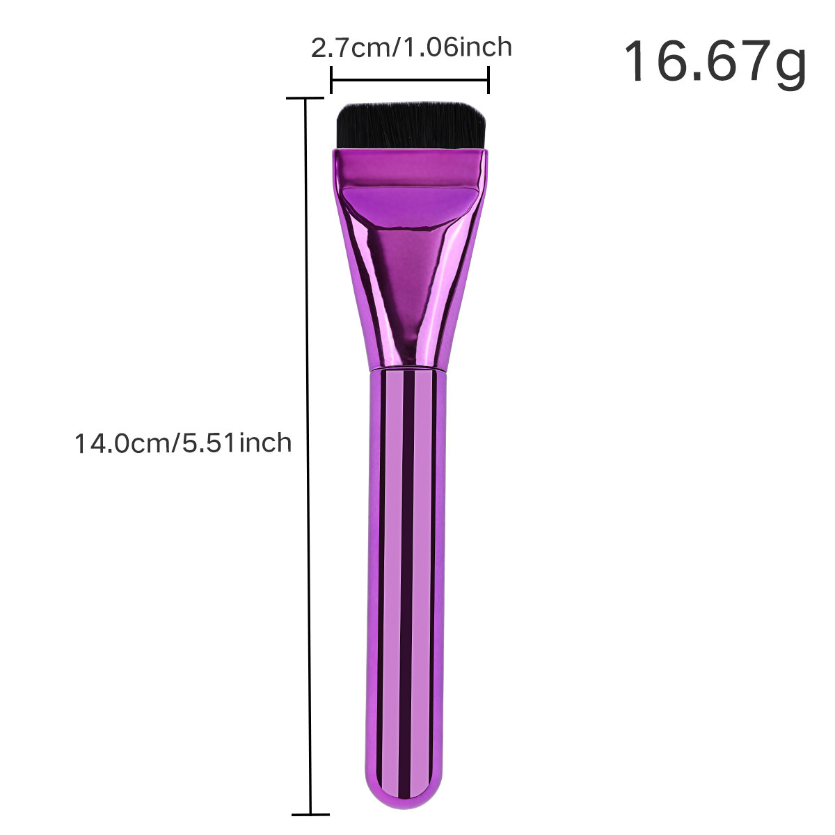 Pincel plano morado electrochapado.
