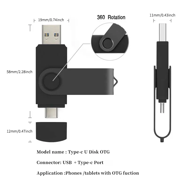 Pen Drive Usb Stick 2GB 4GB 8GB 16GB 32GB 64GB 128GB Flash Memory 2.0 Usb Flash disk Custom Usb Flash Drive Type C With Logo