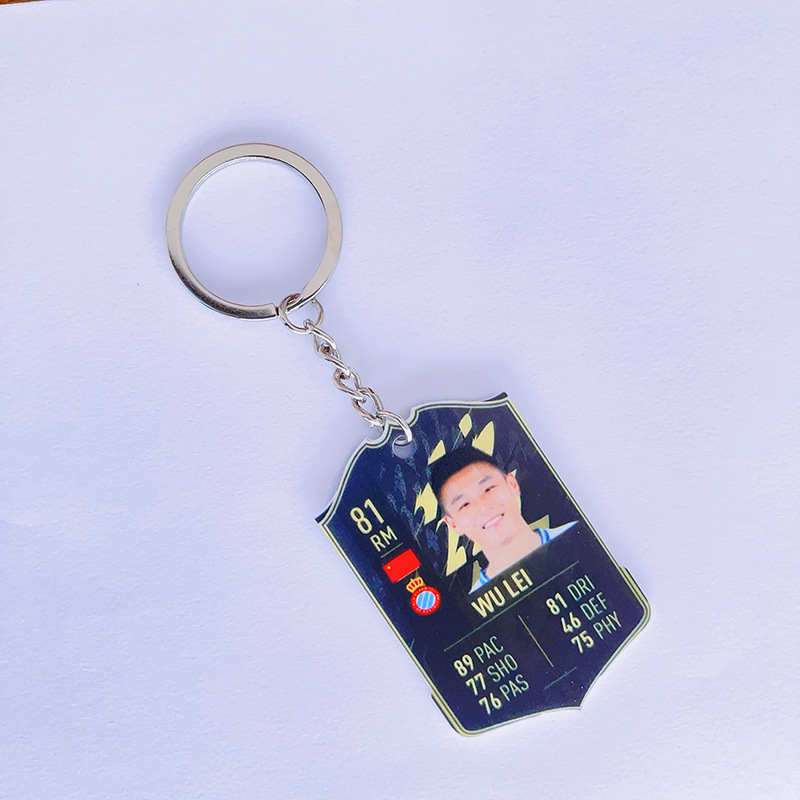 Porte-clés acrylique football-wu lei 81