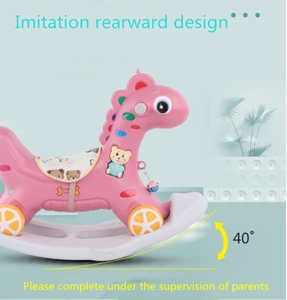Factory Wholesale New Children's Rocking Horse Two-in-one Baby Rocking and Sliding Baby <strong>Trojan</strong> <strong>Toy</strong> Car - Product Image 3