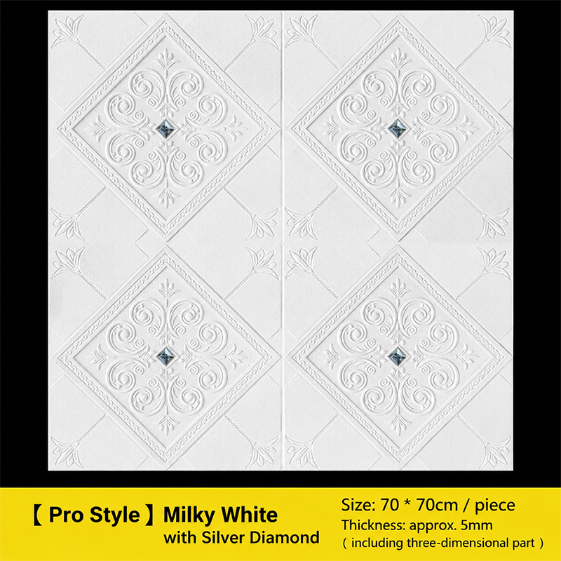 Milky Whitewith Silver Diamond
