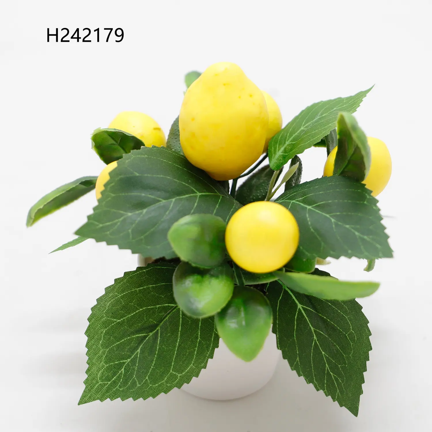 Fruta artificial de primavera, limón, pequeño vestíbulo blanco en maceta, patio de casa, dormitorio, fiesta de hotel, boda, hogar, decoración de plantas en maceta