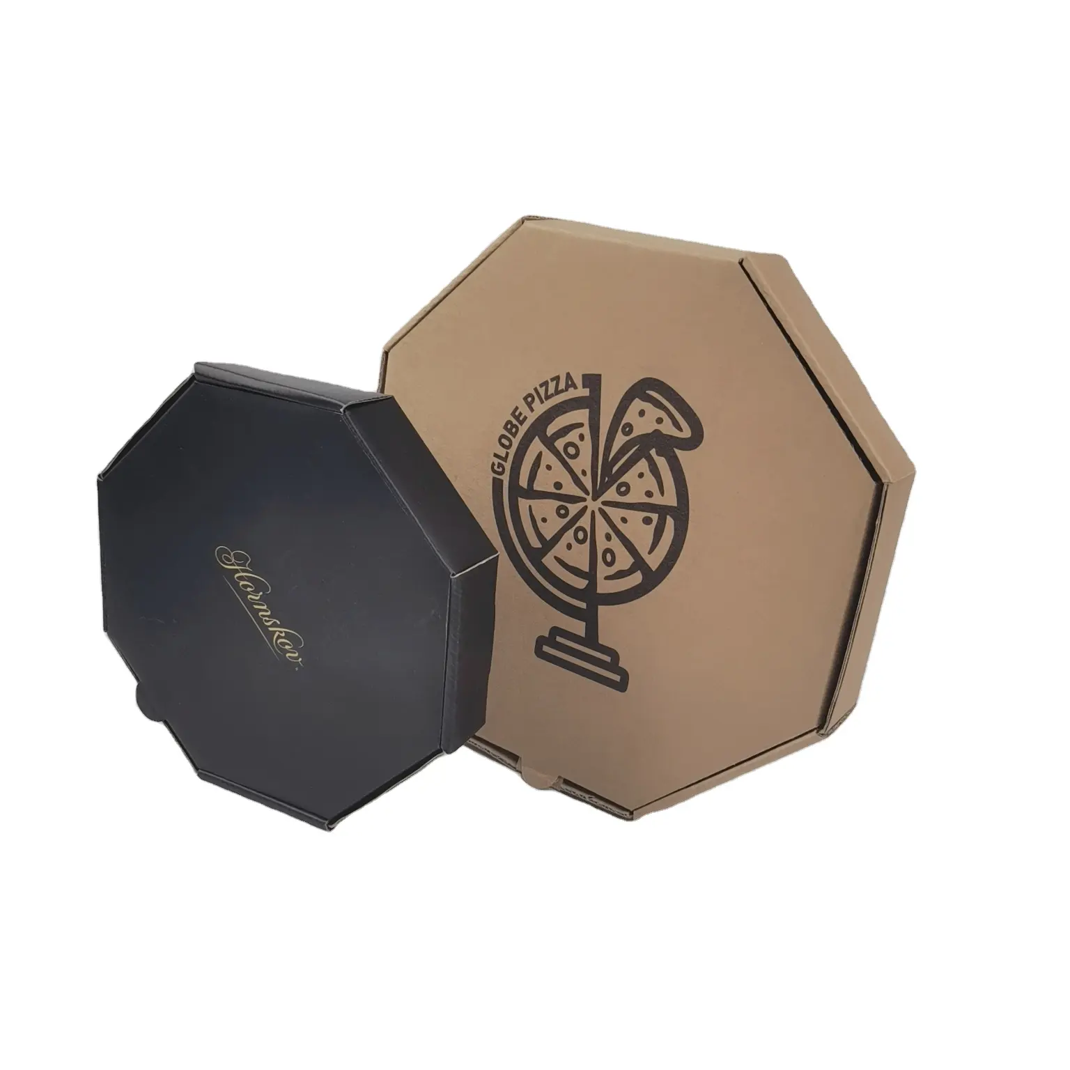 free sample kraft corrugated octangle shape pizza packaging paper box with custom logo