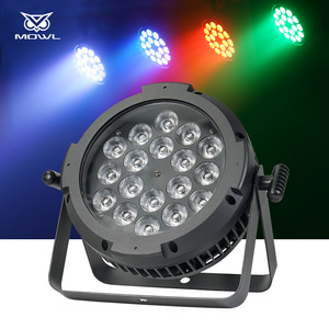 Mowl 18X12W RGBW 4 in 1 18ชิ้น IP65กันน้ำกลางแจ้ง DMX 512ไฟพาร์ LED บางแบน - Product Image 1