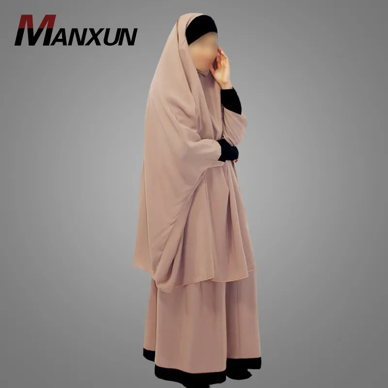 Müslüman ramazan Jilbab için tasarlanmış özel kız namaz seti İslam giyim arapça elbise konfor giymek Burka Eid Khimar Dubai Abaya