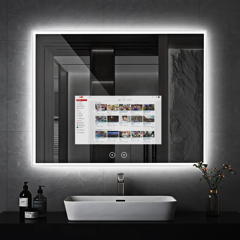 24*36/28*36/36*36 LED espejo inteligente baño espejo inteligente corte de pelo espejo de maquillaje con luz LED