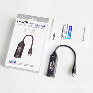 <strong>USB</strong>-C 4K Video Capture <strong>Card</strong> Supports Android Xbox Chrome for HD USB3.0 <strong>USB</strong> C HD Live Game Collector <strong>Output</strong> AC <strong>Input</strong> 1-Year - Product Image 1
