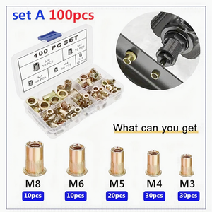 <strong>Rivet</strong> <strong>Nut</strong> M2 M6 Head <strong>Rivet</strong> <strong>Nuts</strong>, <strong>M16</strong> Blind Flat Head, Hollow, Galvanized Metal, Smooth and Burr
