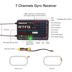 Radiolink R7FG 7チャンネル2.4GジャイロRCレシーバーSBUS PPM PWM長距離600mテレメトリRCカーとボート用おもちゃスタイルおもちゃ - Product Image 4