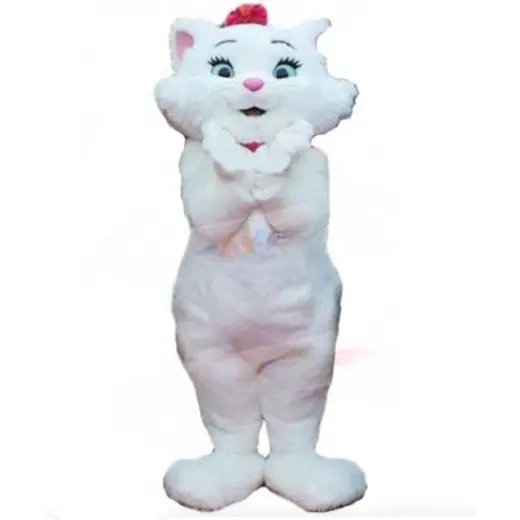 Funtoys bonito gato blanco con corbata Rosa adulto dibujos animados Animal Cosplay mascota disfraz para Carnaval Animal