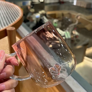 400ml Transparent High Borosilicate Glass <strong>Love</strong> <strong>Cup</strong> with 3D Gradient Color Mugs New Design for Coffee Hand Washed - Product Image 3