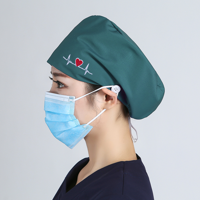 Dark green-electrocardiogram polyester cotton
