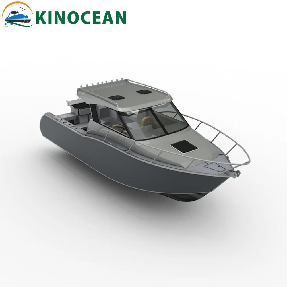 2023 kinoceano barco de alumínio para pesca, design de luxo, iate, cabine