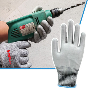 Seeway EN388 <strong>4542</strong> PU Coated Safety Work <strong>Gloves</strong> 3/5 Level A3 HPPE Cut Resistant 13g Protective and Anti-Cut Light Free Sample - Product Image 3