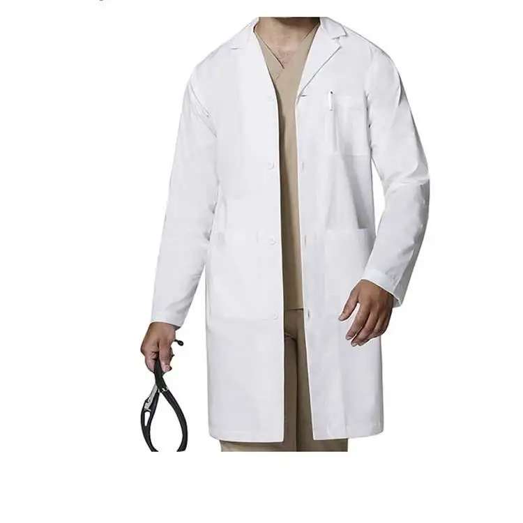 Women Hospital Uniform Nurse Doctor Lapel Collar Scrub Lab Coat Dress Cotton Twill Hospital Lab Coats