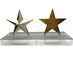 40MM 3D altın yıldız yaka Pin yıldız rozeti amblem üreticisi altın beş yıldızlı Metal rozeti