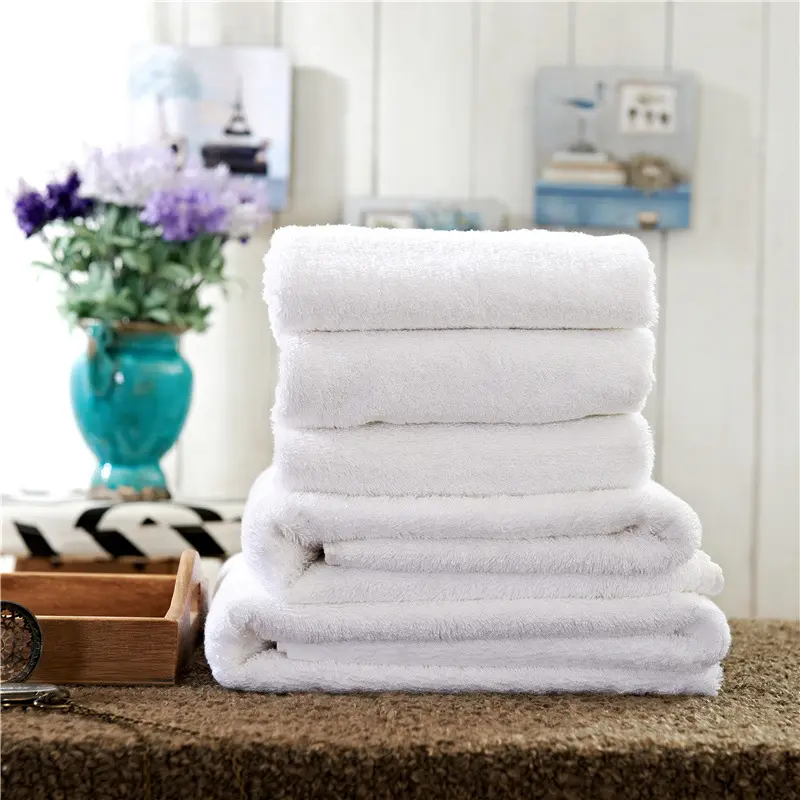 5 Star hotel linen Premium Quality Luxury white Cotton Face Towels set for Bathroom