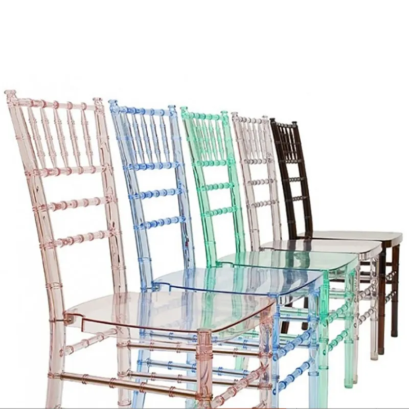 Cadeira transparente de acrílico, cadeira de alta qualidade de cristal transparente de resina acrílica eventos de casamento tiffany chiavari