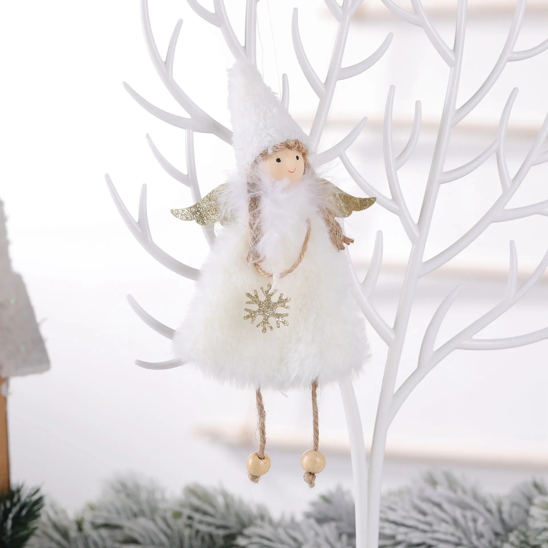 Guirnalda seca juego de ropa cama para cuna de BEB Regalo ecológico decoración colgante árbol de Navidad juguete muñeca colgar decoraciones