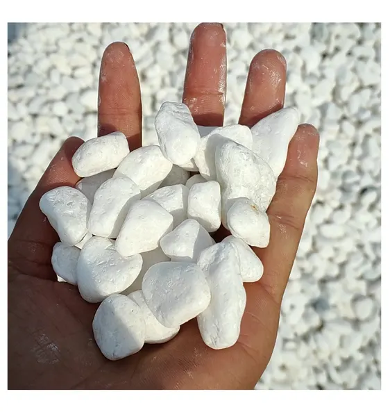A grade landscaping sparkle snow white pebbles landscaping