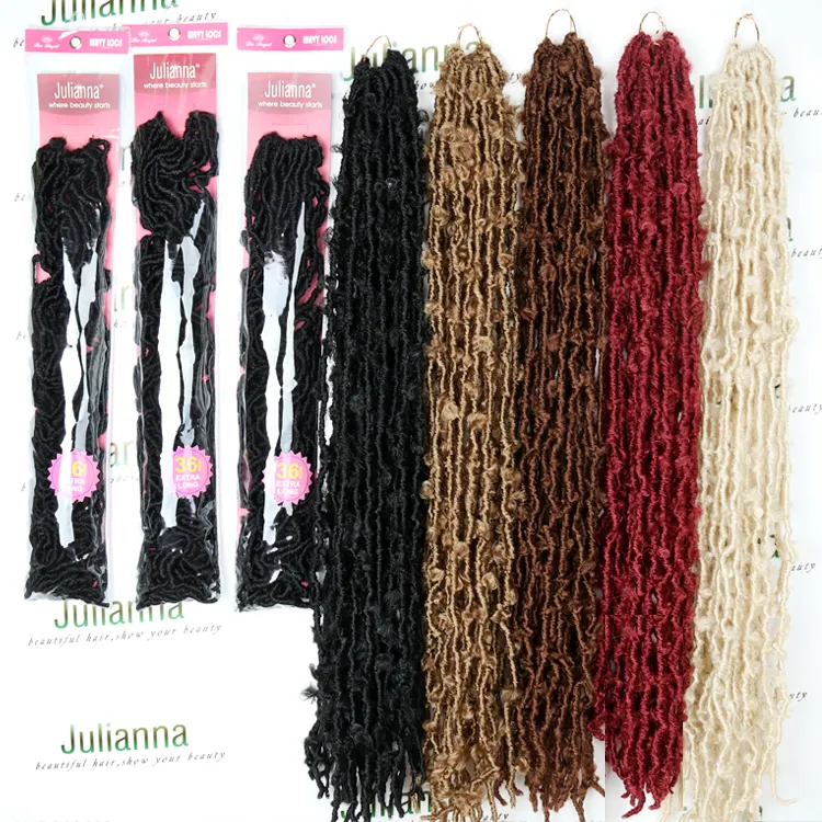 Julianna 14 18 24 36 locs Distressed Craft Dread Locks Crochet intrecciare la luce estensione dei capelli africani locs Distressed da 36 pollici