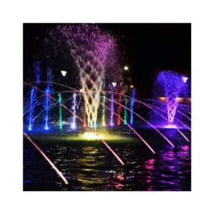 Nuovo Design colorato musicale <span class=keywords><strong>LED</strong></span> luci acqua fontana danza acqua caratteristica acqua per giardino esterno lago di pietra applicazione