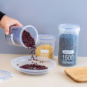 1500ml 1000ml 800ml 600ml積み重ね可能な密閉型食品収納ボックス透明冷蔵庫キッチンオーガナイザーセットプラスチックジャー - Product Image 4
