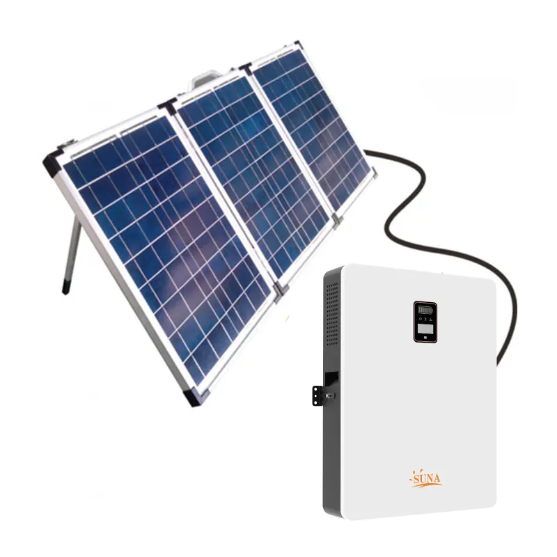Suna 5.5kw kapalı ızgara güneş enerjisi sistemi 5KWh LFP Lifepo4 lityum iyon batarya tamamlanmış Set güneş enerjisi ile taşınabilir jeneratör