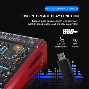 Professional Public Address System 8-channel USB <strong>Audio</strong> Mixer Amplifier with Wireless Microphone Function 16 DSP Digital Effects - Product Image 6