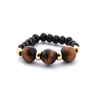 CL New Fashion Gemstone Ring Tiger Eye Black Spinel Ring Suitable For Woman and Men