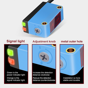 Sensor de interruptor de proximidad Distancia de detección ajustable Tira de área de luz Sensor fotoeléctrico óptico con punto de luz roja visible