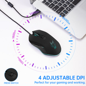 Mouse da Gaming cablato RGB con Design ergonomico tipo C connessione USB per PC portatile Smart Phone Laser 3600 di tracciamento - Product Image 2