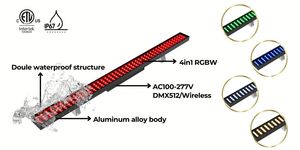 ETLとCEは、LumiMax Remote/ DMX ControlによるRGBWカラー変更を備えた160/300W LEDカーウォッシャライトをリストしました。 - Product Image 5