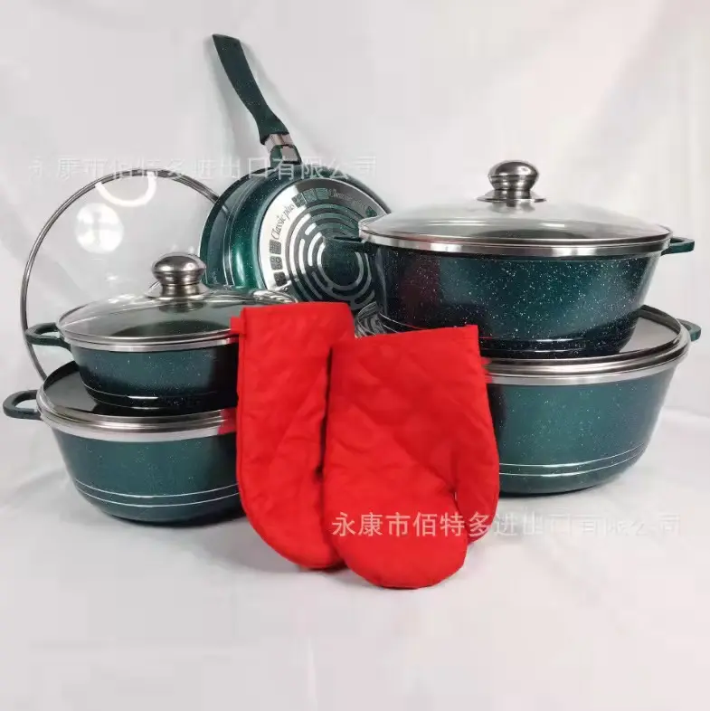 12-Piece Cozinha Aço Inoxidável Cooking Pot & Pan Define Indução Safe Saucepan Caçarola panela com tampa de vidro panela de alumínio cozinheiro