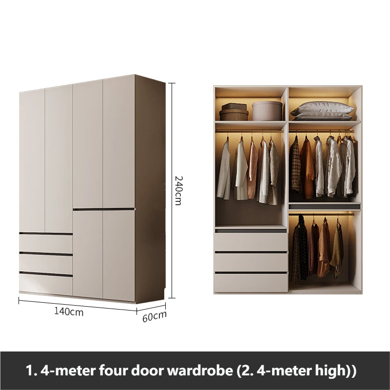 1.4-meter four door wardrobe (2.4-meter high)