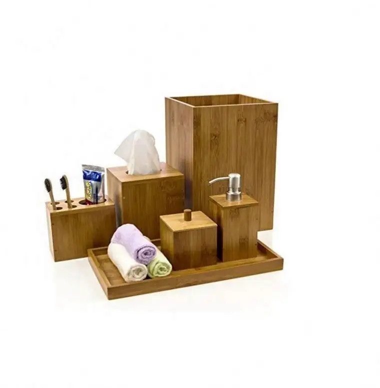 Umwelt freundliches Bambus-Badezimmer-Set 6-teilig