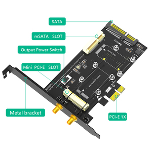 2 In1 Combo <strong>Mini</strong> <strong>PCI</strong>-E to <strong>PCI</strong>-E 1x and MSATA to SATA3 Adapter with SIM Card Slot for WiFi/ 3G/4G/LTE/ Msata SSD - Product Image 3