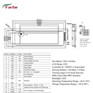240x64 lcd FSTN black-white graphics lcd module shenzhen manufacturer 240*64 lcd <strong>display</strong> module dot matrix monochrome <strong>display</strong>