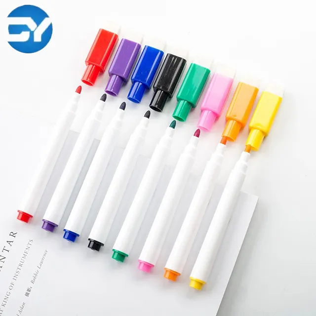 Custom High Quality Non-toxic Multicolor Whiteboard Pen / 8 colors dry erase marker magnetic whiteboard pen