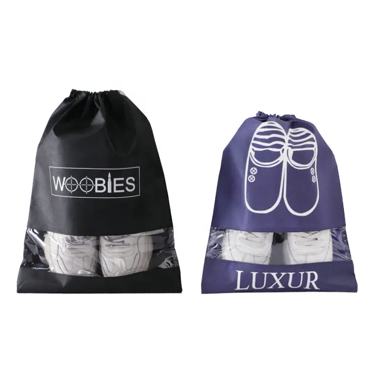 Wholesale waterproof customized promotion cheap non woven sports rope storage shoe bag