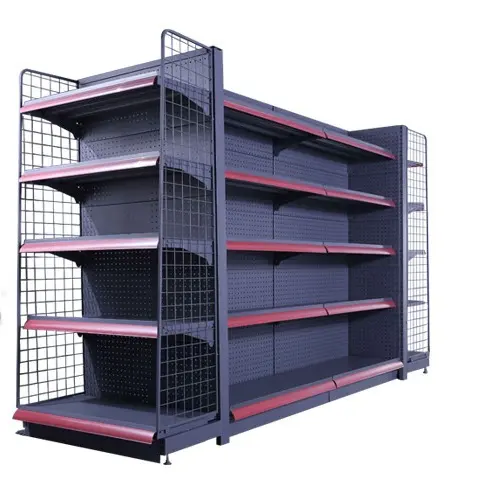 Adjustable Cold-rolled Steel Gondola Shelving Metal Supermarket Shelves store display shelves retail shelving units pharmacy she