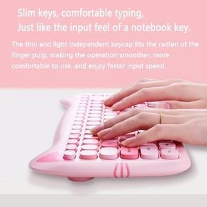 Miniteclado inalámbrico de 2,4G, ratón óptico silencioso, portátil, 2400 DPI, para Android, PC, escritorio y portátil