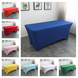 <strong>Custom</strong> <strong>Printed</strong> Logo <strong>Elastic</strong> Polyester 6ft Stretch Spandex Event Wedding Table Cover for Standard Folding Tables - Product Image 6